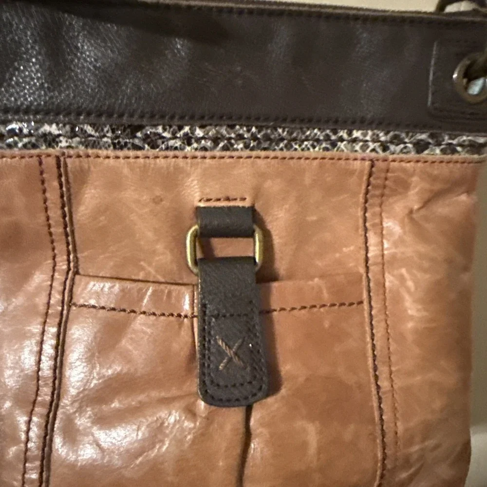 The Sak Brown Leather  Purse Crossbody Boho Tag Used